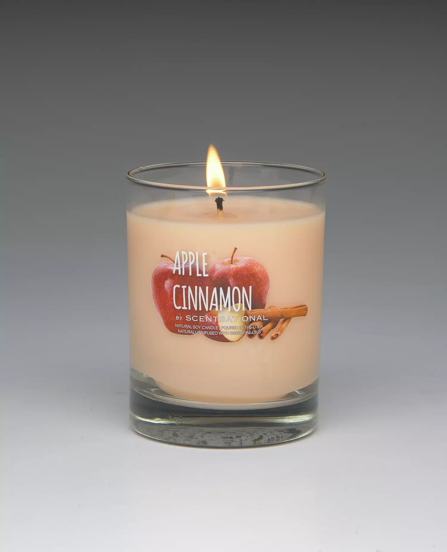 Apple Cinnamon – 11oz scented candle burning