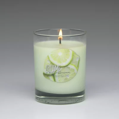Key Lime – 11oz scented candle burning