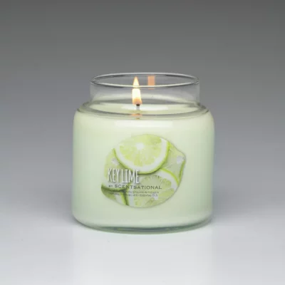 Key Lime 19oz scented candle burning