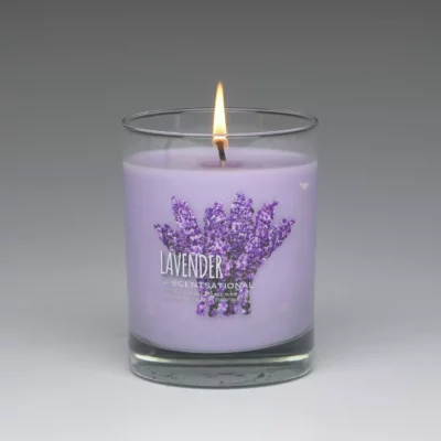 Lavender – 11oz scented candle burning