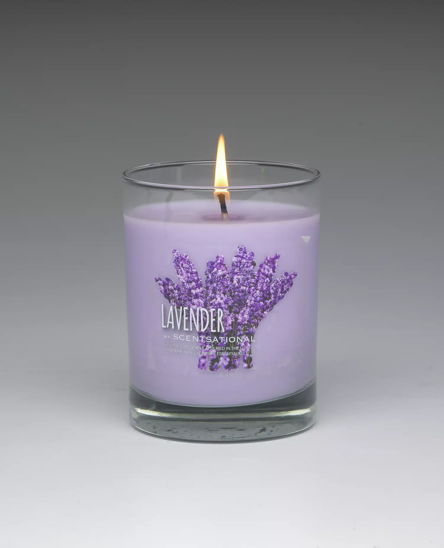 Lavender – 11oz scented candle burning