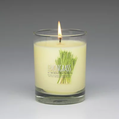 Lemongrass – 11oz scented candle burning