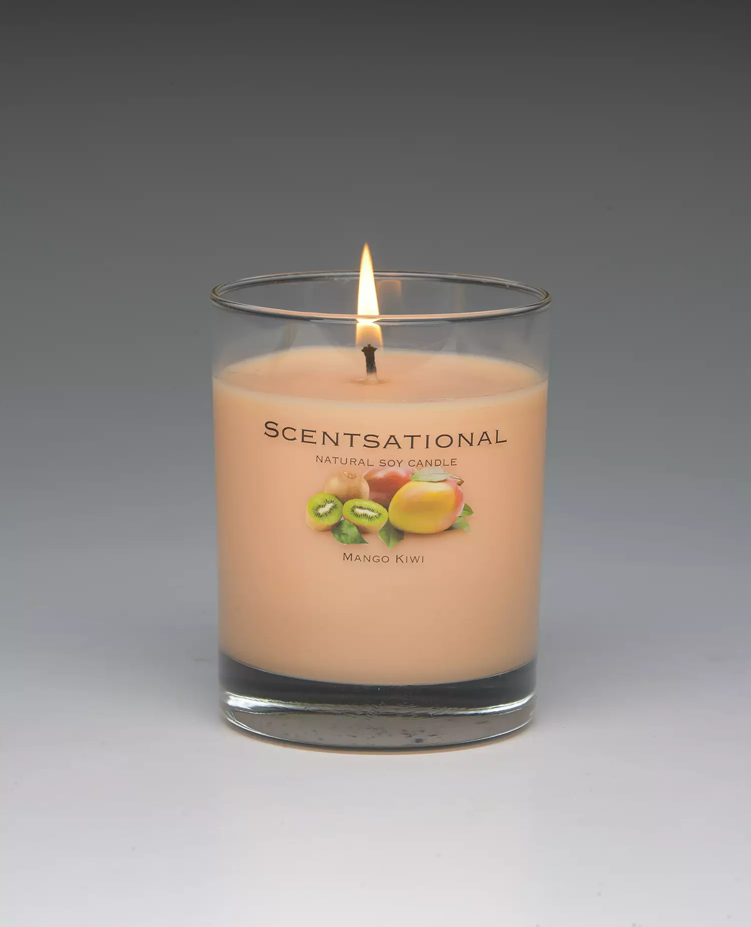 Mango Kiwi – 11oz scented candle burning