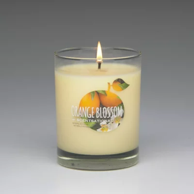 Orange Blossom – 11oz scented candle burning