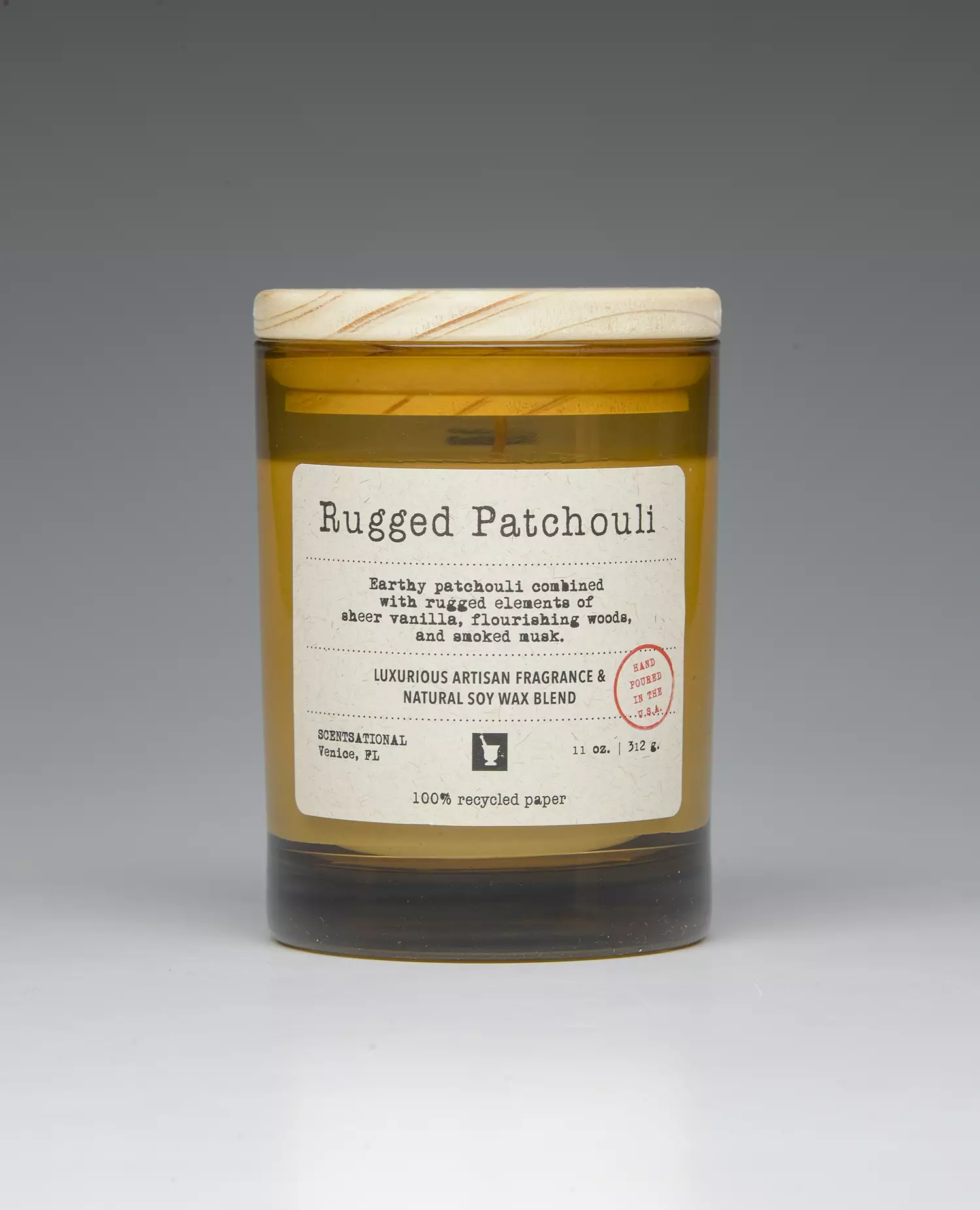 - New No.5 - Rugged Patchouli Natural Soy Candle SCENTSATIONAL 11oz