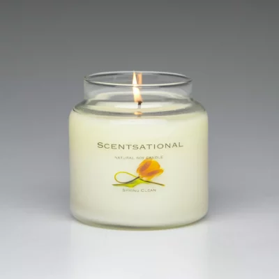 Spring Clean 19oz Scented Candle burning