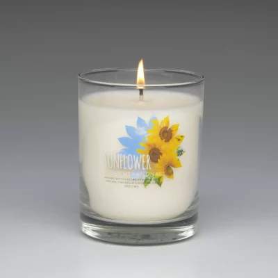 Sunflower – 11oz scented candle burning