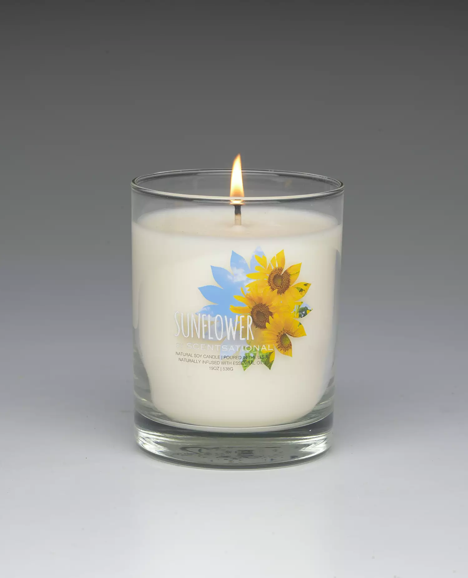 Sunflower – 11oz scented candle burning