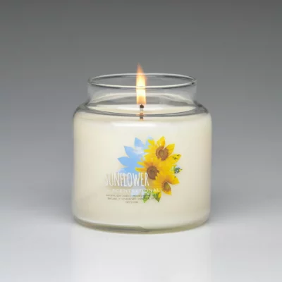 Sunflower 19oz Scented Candle burning