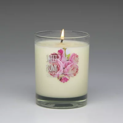 Sweet Peony – 11oz scented candle burning