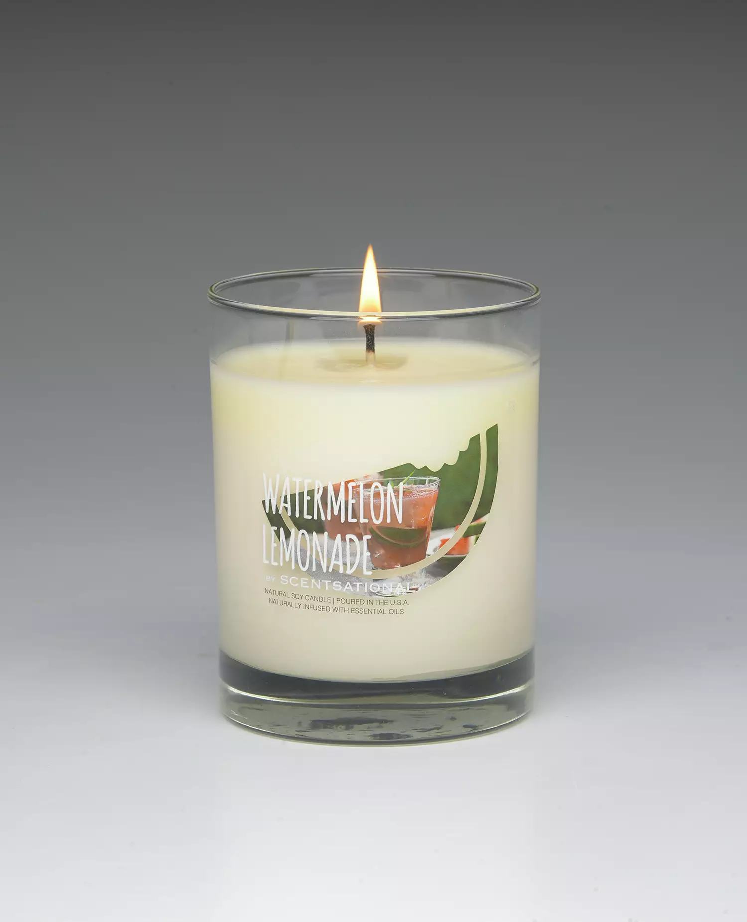 Watermelon Lemonade – 11oz scented candle burning